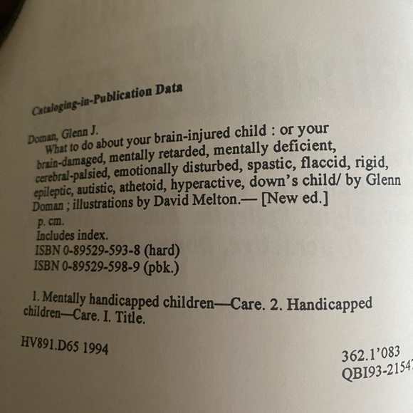 WHAT TO DO ABOUT YOUR BRAIN-INJURED CHILD BOOK - Picture 2 of 4